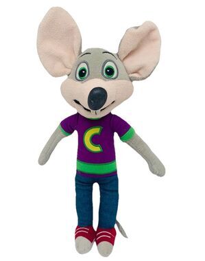 Chuck E Cheese Plush Stuffed Animal Grey Mouse 12” Doll  2022 Purple Shirt Jeans